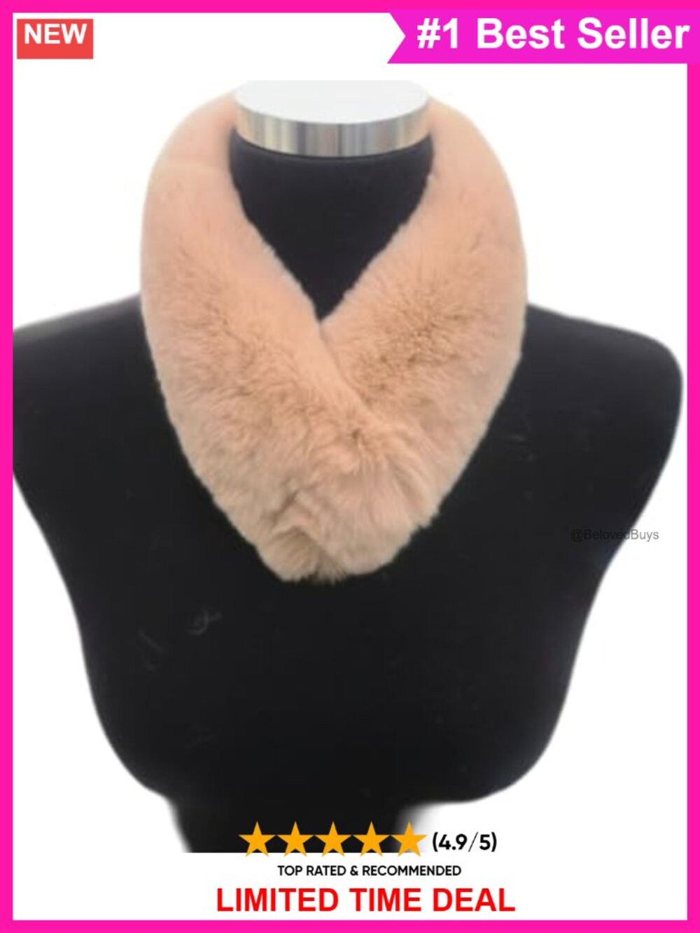 Rex Fur Collar Scarf Neck Warmer Women's Winter Accessory